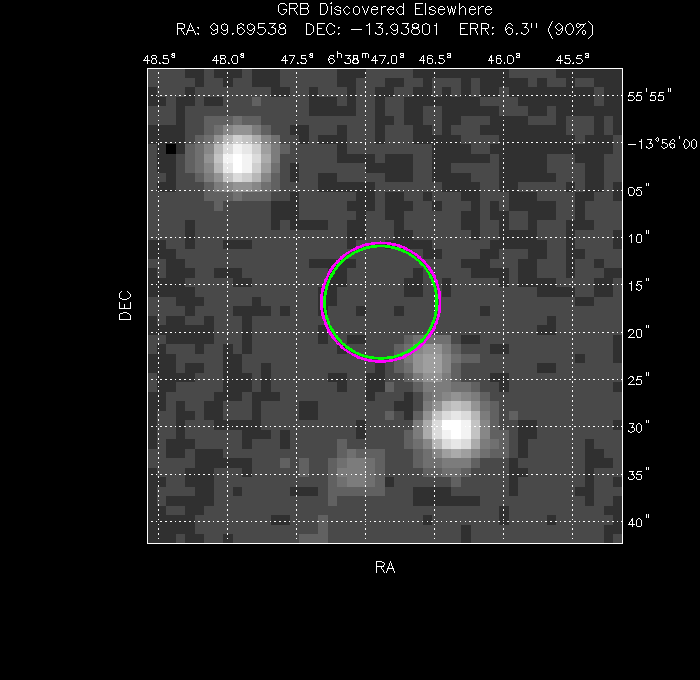 V-band image with the final position and all component positions