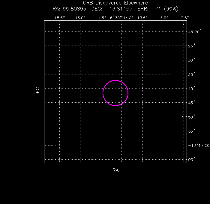 UVOT image with the final position