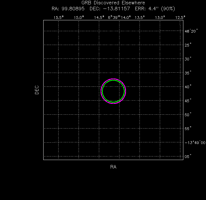 V-band image with the final position and all component positions