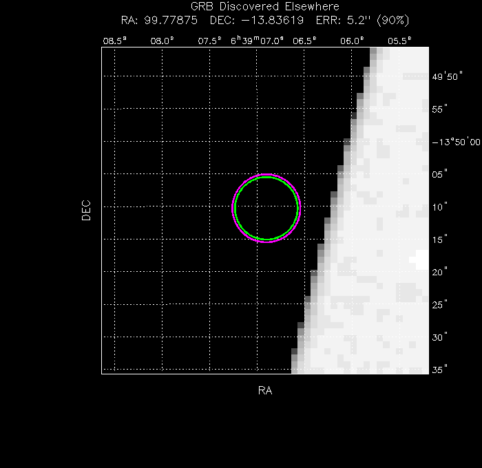 V-band image with the final position and all component positions