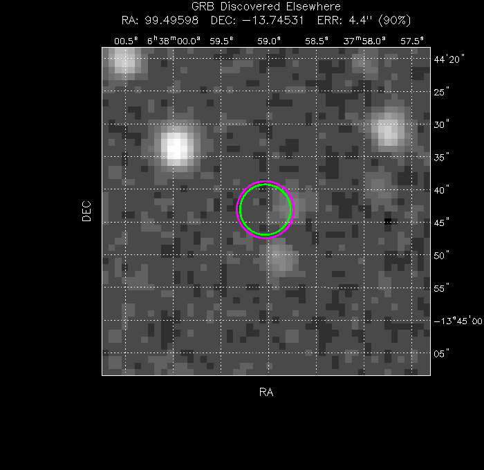 V-band image with the final position and all component positions