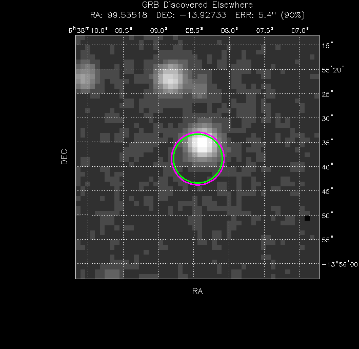 V-band image with the final position and all component positions