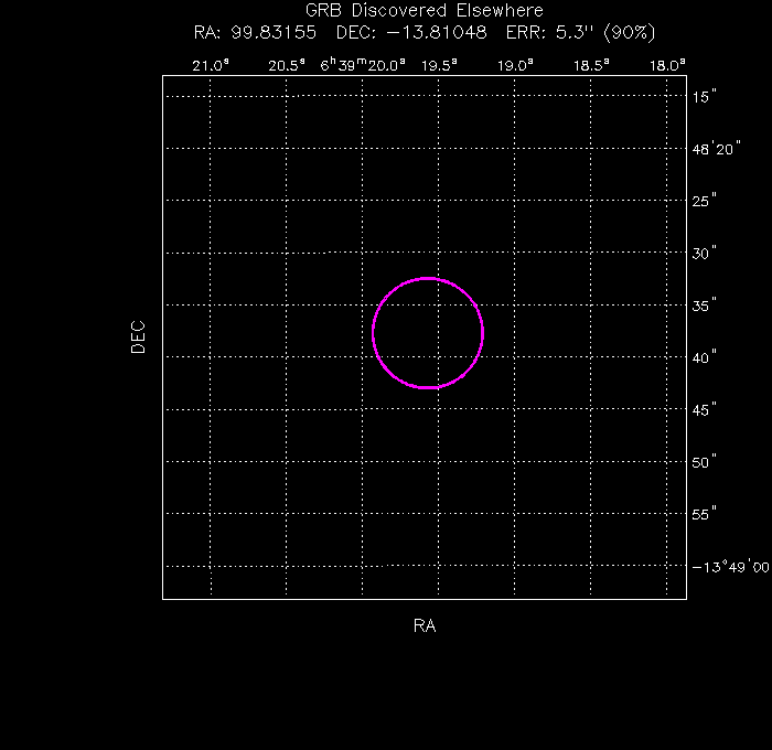 UVOT image with the final position