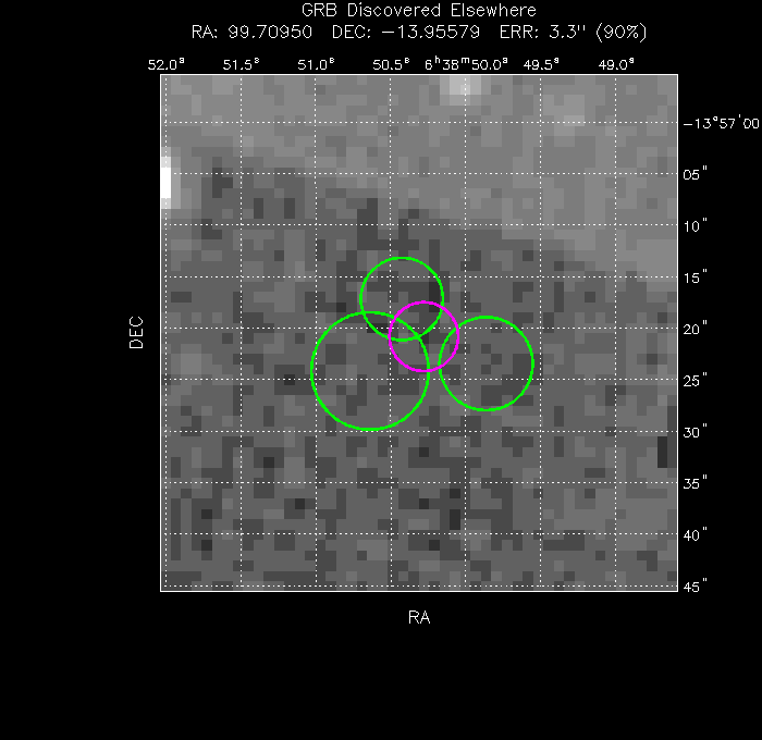 V-band image with the final position and all component positions