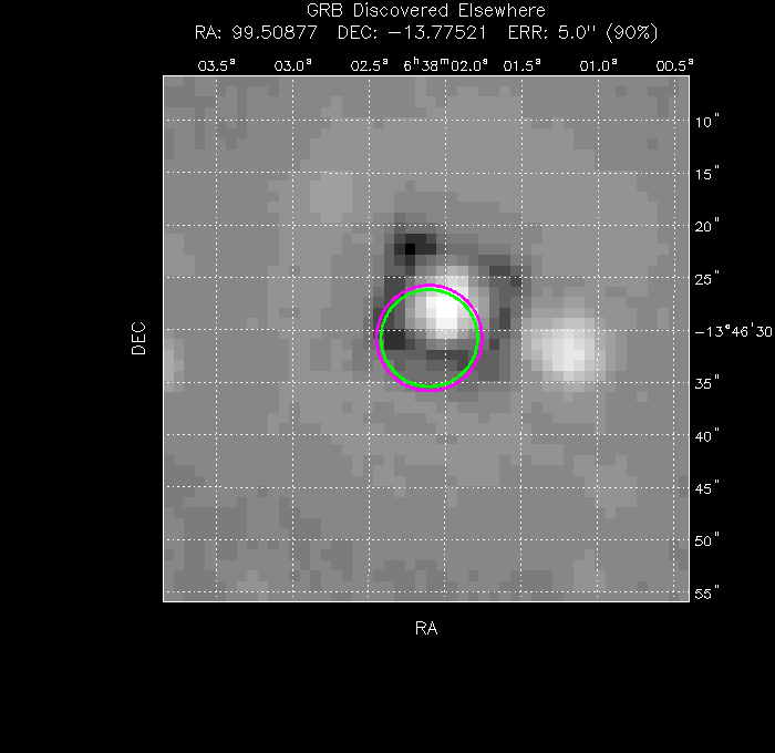 V-band image with the final position and all component positions
