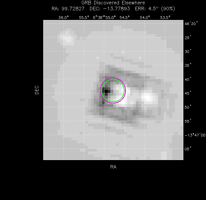 V-band image with the final position and all component positions