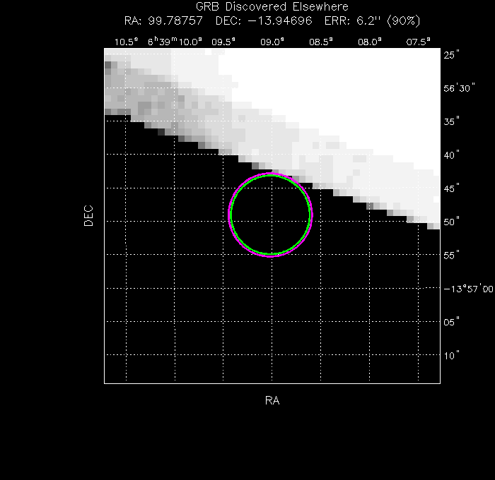 V-band image with the final position and all component positions