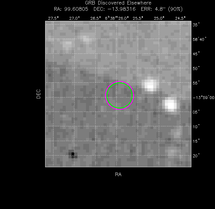 V-band image with the final position and all component positions