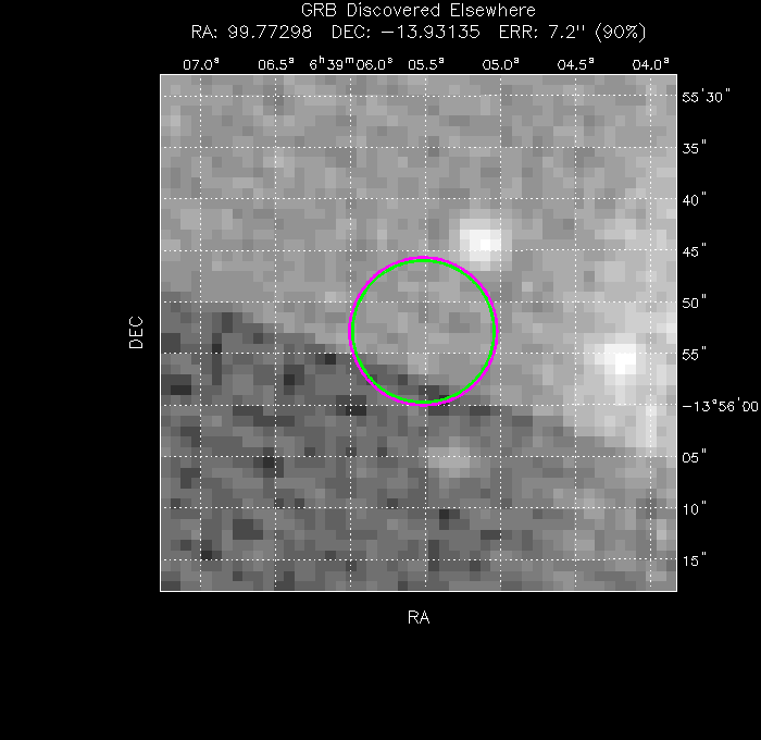 V-band image with the final position and all component positions