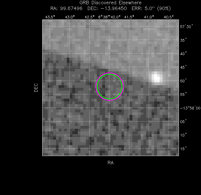 V-band image with the final position and all component positions