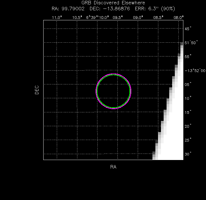 V-band image with the final position and all component positions