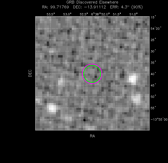 V-band image with the final position and all component positions