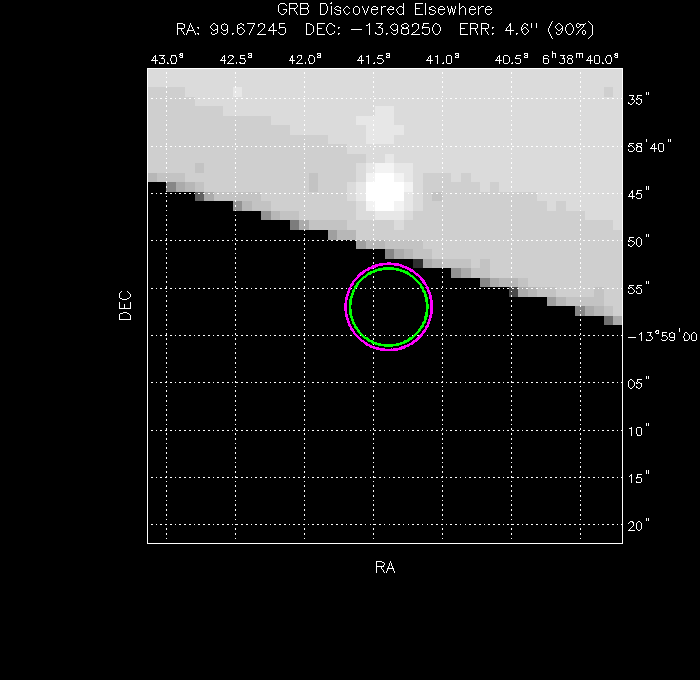 V-band image with the final position and all component positions