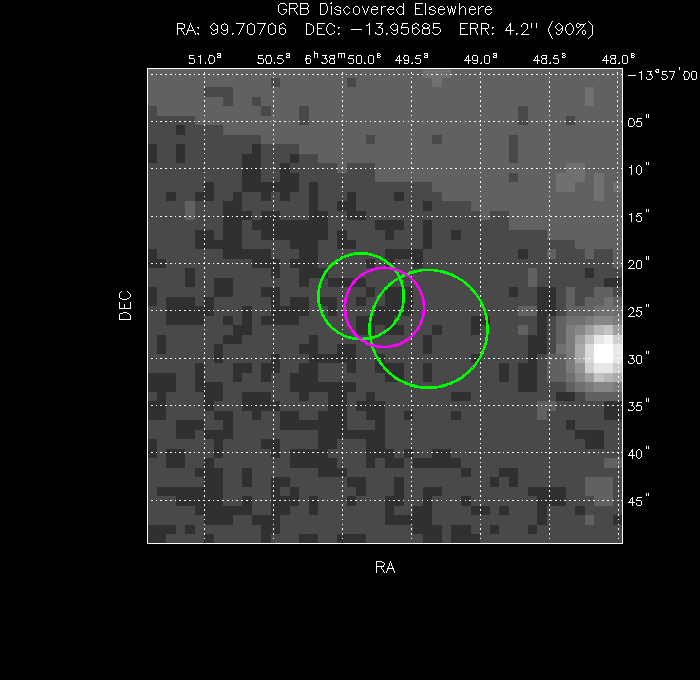 V-band image with the final position and all component positions