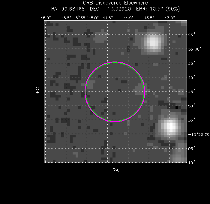 V-band image with the final position and all component positions