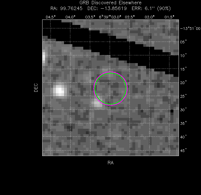 V-band image with the final position and all component positions
