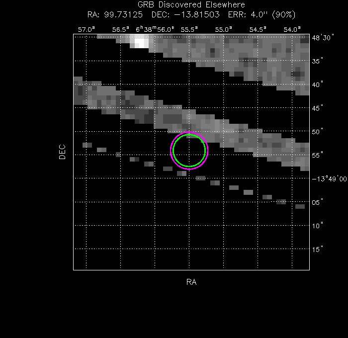 V-band image with the final position and all component positions
