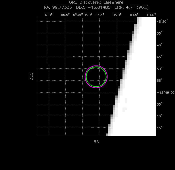 V-band image with the final position and all component positions