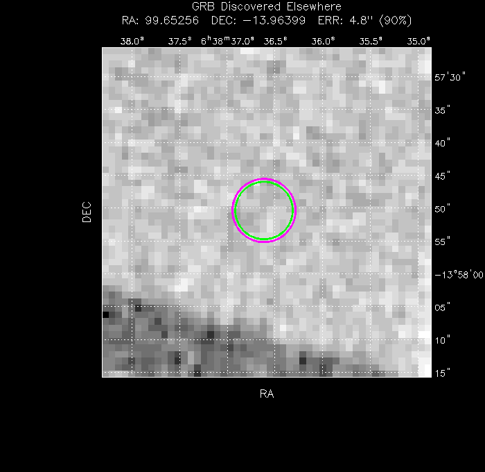 V-band image with the final position and all component positions