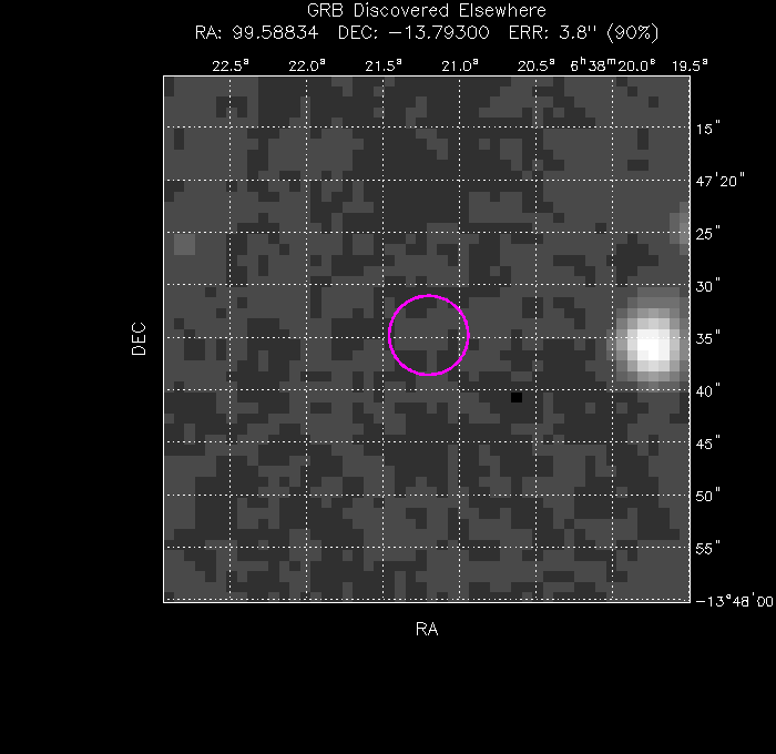 UVOT image with the final position