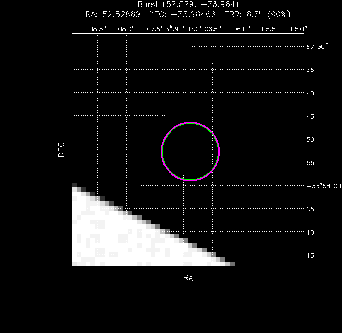 V-band image with the final position and all component positions