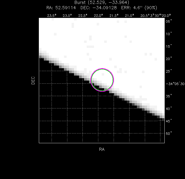 V-band image with the final position and all component positions