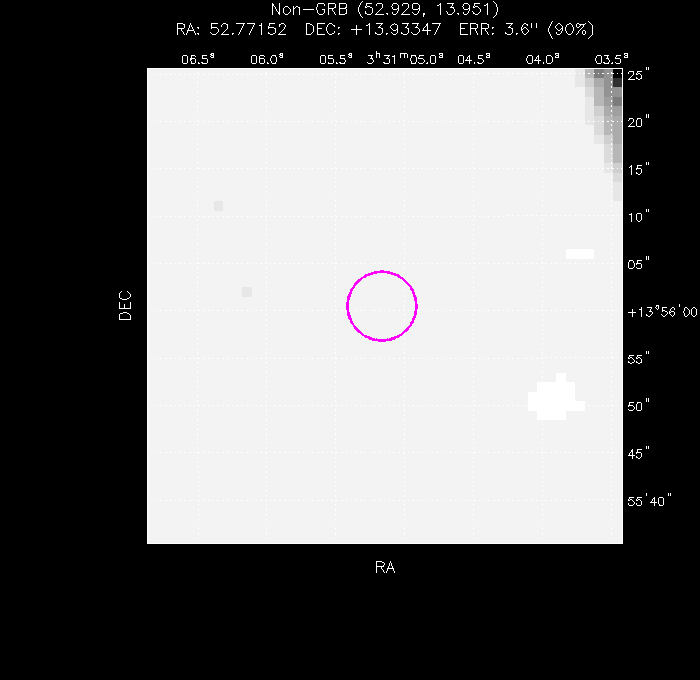 UVOT image with the final position