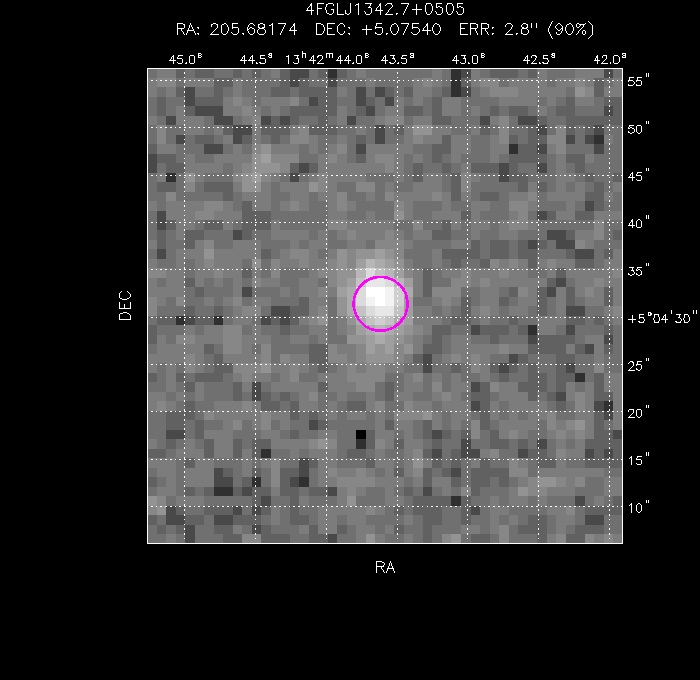 UVOT image with the final position