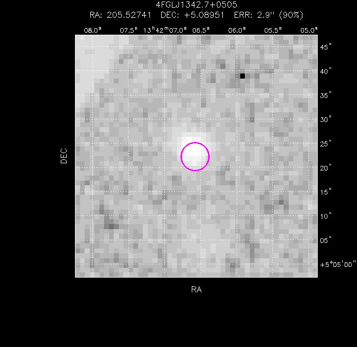 UVOT image with the final position