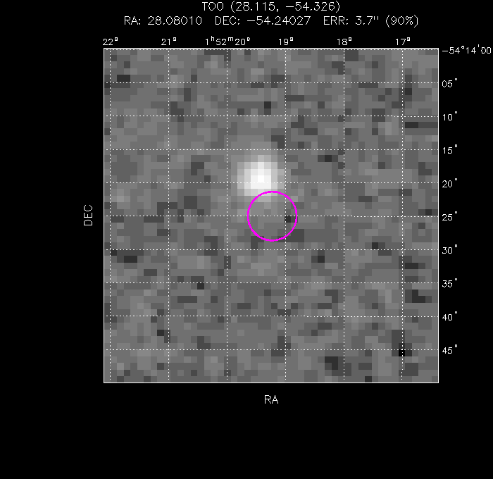 UVOT image with the final position
