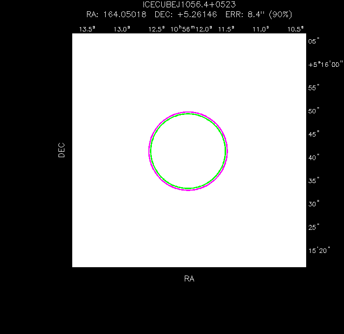 V-band image with the final position and all component positions