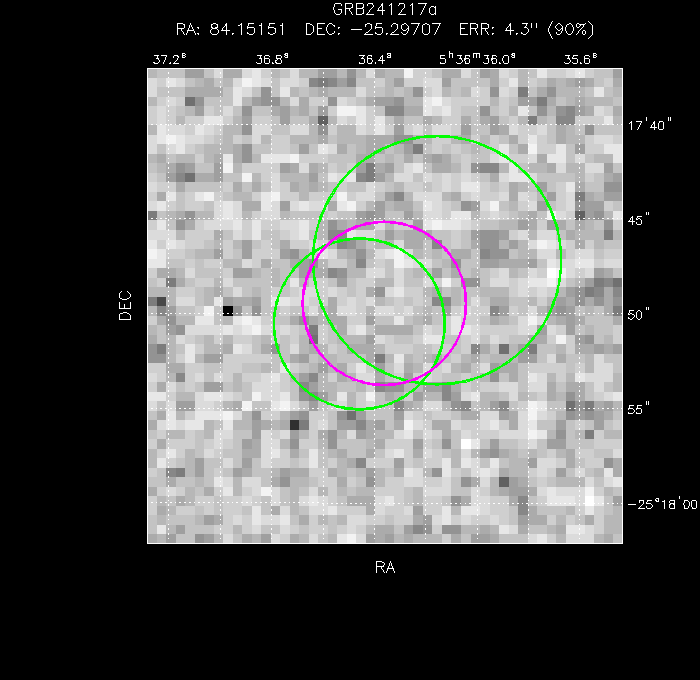 V-band image with the final position and all component positions