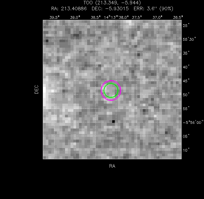 V-band image with the final position and all component positions