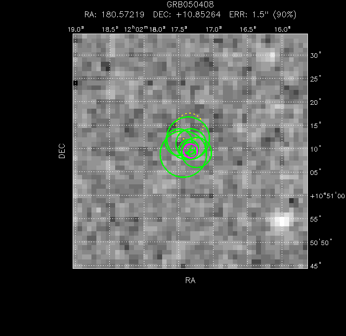 V-band image with the final position and all component positions