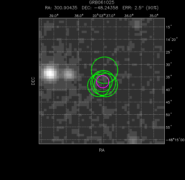 V-band image with the final position and all component positions