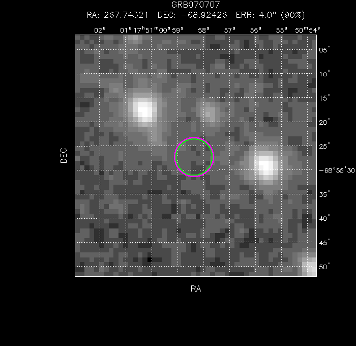 V-band image with the final position and all component positions