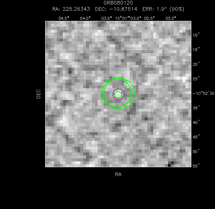 V-band image with the final position and all component positions