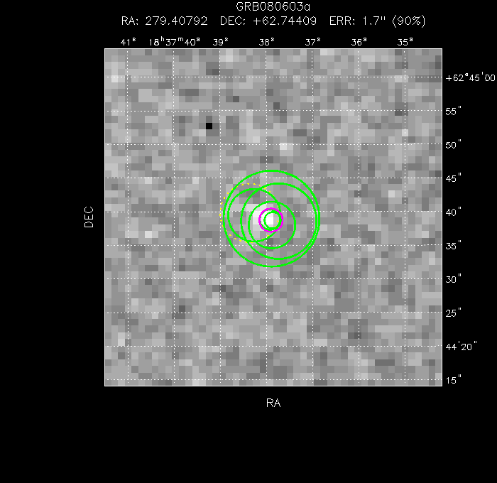 V-band image with the final position and all component positions