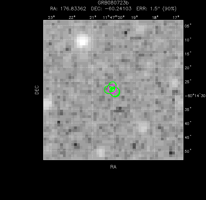 V-band image with the final position and all component positions