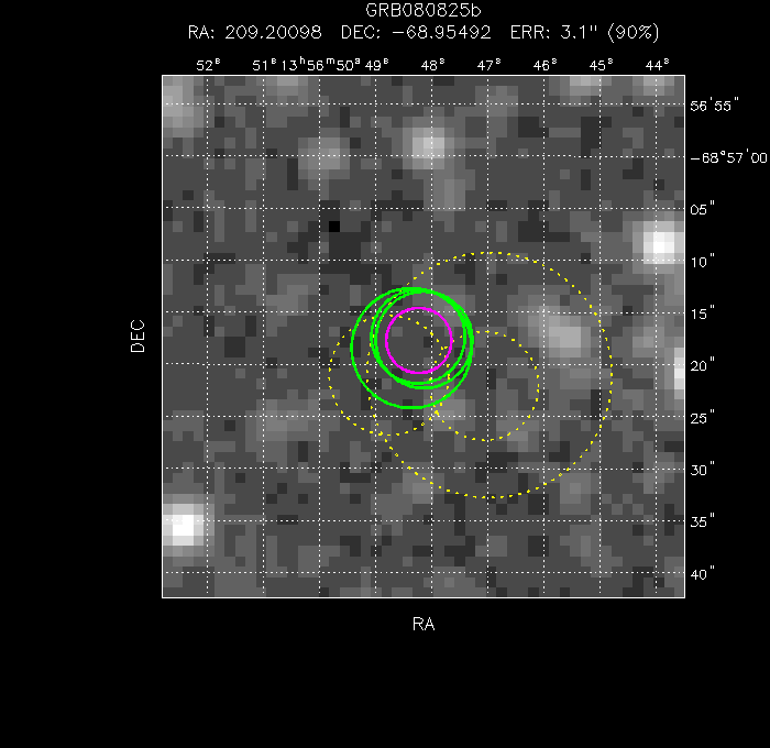 V-band image with the final position and all component positions