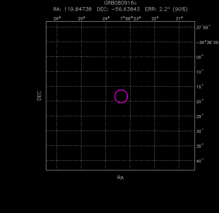 UVOT image with the final position