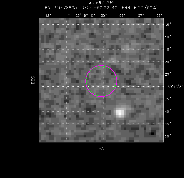 V-band image with the final position and all component positions