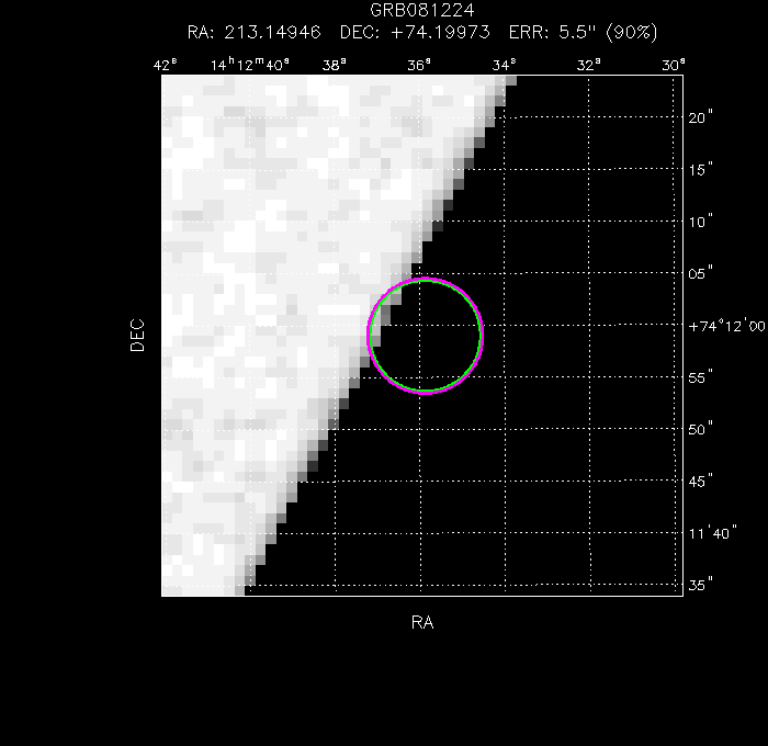 V-band image with the final position and all component positions