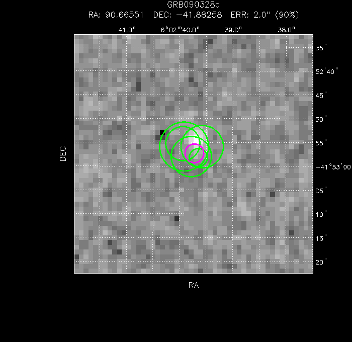 V-band image with the final position and all component positions