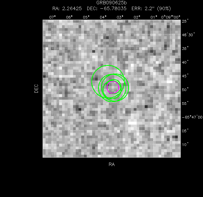 V-band image with the final position and all component positions