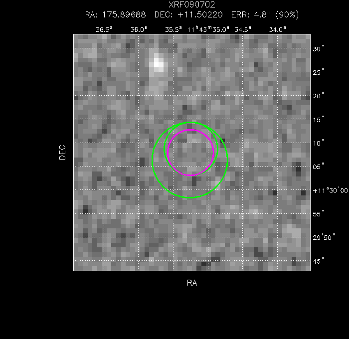 V-band image with the final position and all component positions