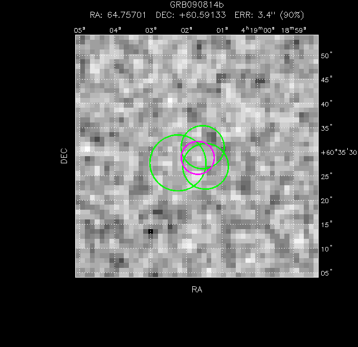 V-band image with the final position and all component positions