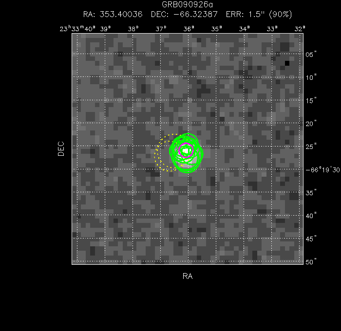 V-band image with the final position and all component positions