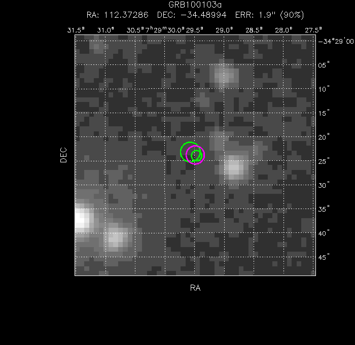 V-band image with the final position and all component positions