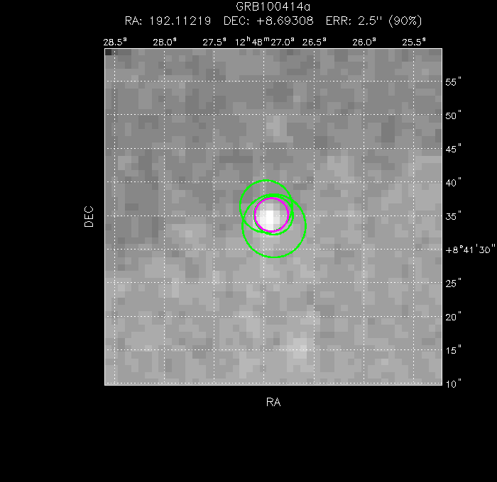 V-band image with the final position and all component positions